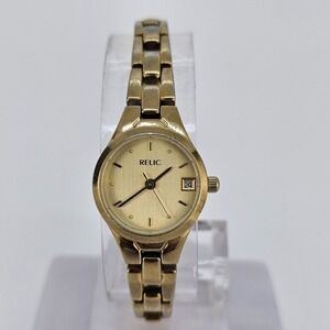 Relic Women's‎ Watch 20MM Gold Tone Dial Bracelet Date 6.25" New Battery